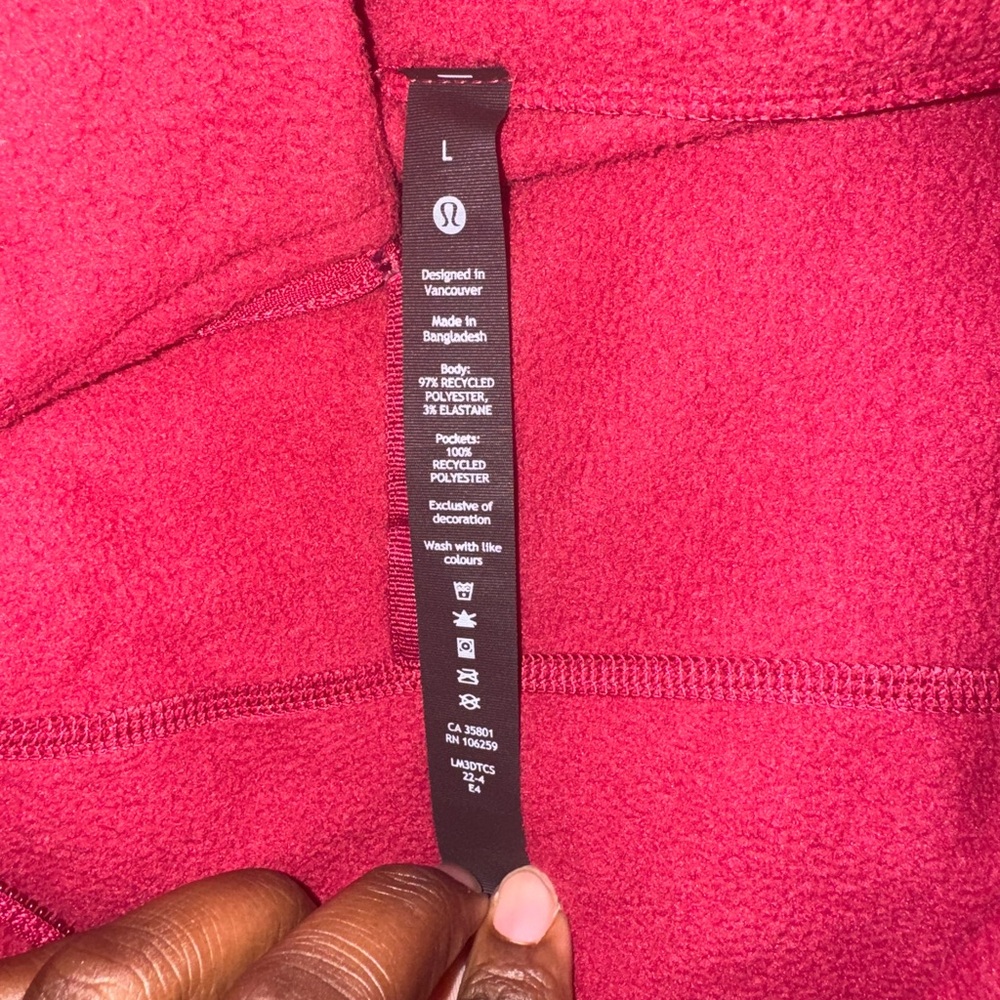 lululemon fleece half zip